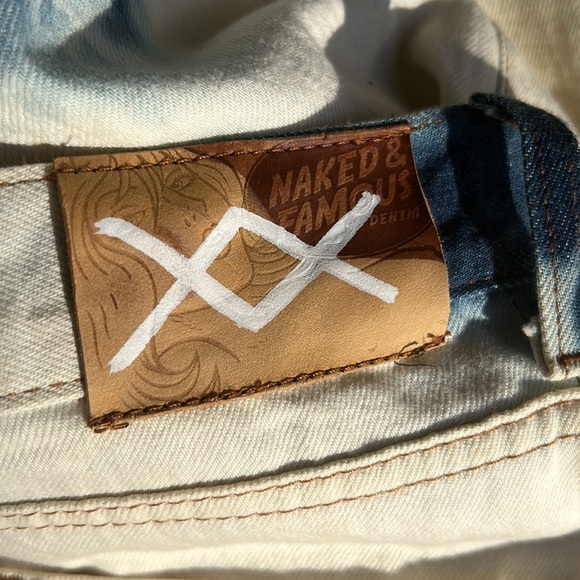 RARE, BLEACHED, NAKED AND FAMOUS HIGH WAIST SELVEDGE JEANS SIZE 30 - Picture 11 of 12